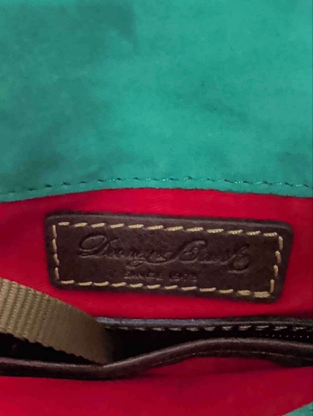 Dooney & Bourke Brown Leather Shoulder Bag with Green Interior - Picture 12 of 15